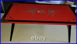 EXTREMELY RARE Korean War MILITARY GIFT PRESENTATION Red Lacquer Tea Table PEARL