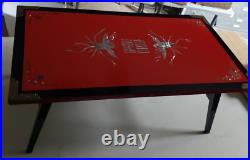 EXTREMELY RARE Korean War MILITARY GIFT PRESENTATION Red Lacquer Tea Table PEARL