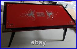 EXTREMELY RARE Korean War MILITARY GIFT PRESENTATION Red Lacquer Tea Table PEARL