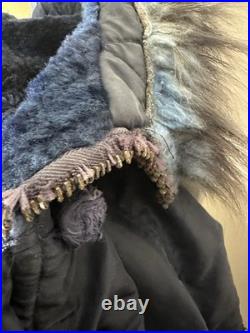 Extra Large 1950s USAF N-3A Blue Air Crew Jacket Parka with Attached Hood