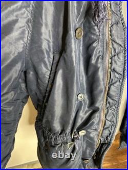 Extra Large 1950s USAF N-3A Blue Air Crew Jacket Parka with Attached Hood