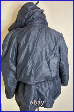 Extra Large 1950s USAF N-3A Blue Air Crew Jacket Parka with Attached Hood