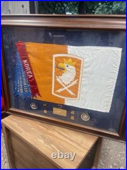 Framed Korean War Guidon Insignia