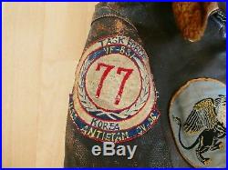 G1 55J44 navy leather jacket korean war VF 831 USS Antietam