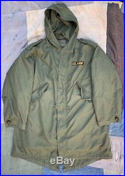 GNARLY M 1951 Fishtail Parka w Liner Small US Army Badge Mod Post Korean War