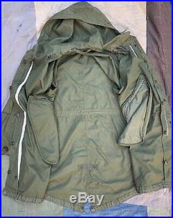 GNARLY M 1951 Fishtail Parka w Liner Small US Army Badge Mod Post Korean War