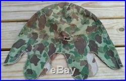 Genuine Usmc Korean War Hbt Camo M-1 Helmet Cover Frogskin 782 Gear