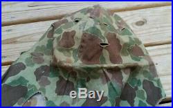 Genuine Usmc Korean War Hbt Camo M-1 Helmet Cover Frogskin 782 Gear