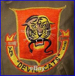 Great Korean War US Marine Corps VMF-212 (Devil Cats) Flight Jacket
