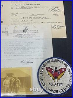Identified USMC Korean War Squadron Patch? And Original 1951 Photo and Orders