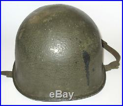 Identified WWII Fixed Bale M1 helmet Korean War 2nd Infantry Division 6th Army