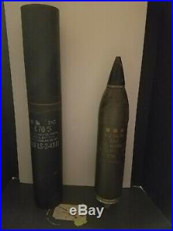 Inert Korean War / Vietnam War 4,2 Inch Mortar Complete With With Shipping Tube