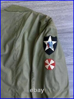 Jacket WW2 Field Pile Liner with Korean War 8th army 2nd infantry patches, named