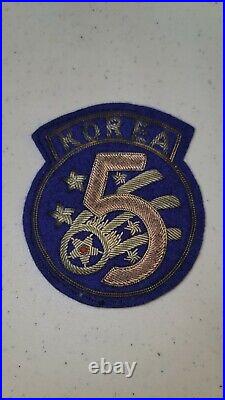K1455 Korean War US Air Force Shoulder Patch 5 Air Force Korea Tab L3D