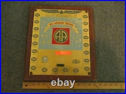 KOREA WAR ERA 82nd ARMY AIRBORNE 15.5 MEMORIAL/AWARD PLAQUE-NATIONAL PLAQUE Co