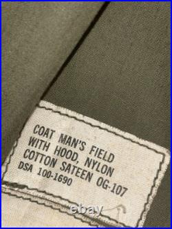 KOREAN Vietnam WAR US ARMY ALASKAN COMMAND M-65 FIELD JACKET OG-107 M-51 Lined S