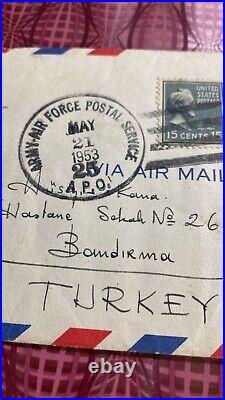 KOREAN WAR MILITARY POST Mark to TURKEY 21/May/1953 Air Force postal Service 25