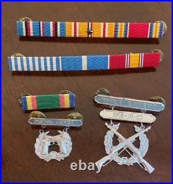 KOREAN WAR VETERAN PEACE MEDAL Uniform Bar USMC Rifle & Pistol Shooting Silver