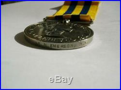 Korea 1950 1953 British & UN Korean War medal Gunner Emerson Royal Artillery