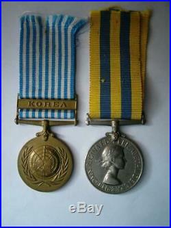 Korea 1950 1953 British & UN Korean War medal pair Pte Thompson RAMC