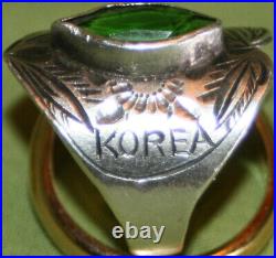 Korea 1951 Korean War Silver Trench Art Ring Size 9 (adjustable)