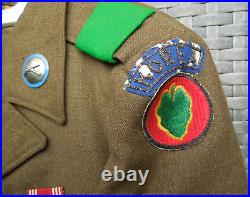 Korea US Army 24th Infantry Uniform Ike Field Jacket with Medals, Ribbons Patches