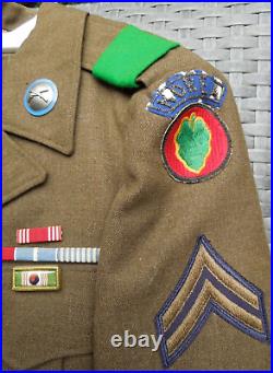 Korea US Army 24th Infantry Uniform Ike Field Jacket with Medals, Ribbons Patches