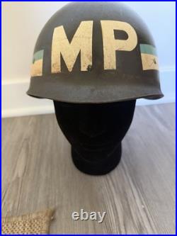 Korea US M1 Helmet Liner Westinghouse Painted 361st MP Co Ohio Liner Only