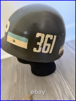 Korea US M1 Helmet Liner Westinghouse Painted 361st MP Co Ohio Liner Only
