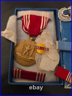 Korea War Medals + Sterling Silver Jump Wings+Good Conduct Medal in Box