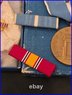 Korea War Medals + Sterling Silver Jump Wings+Good Conduct Medal in Box