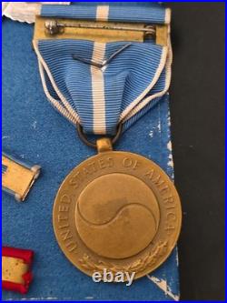 Korea War Medals + Sterling Silver Jump Wings+Good Conduct Medal in Box