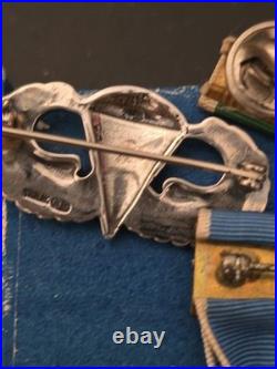 Korea War Medals + Sterling Silver Jump Wings+Good Conduct Medal in Box
