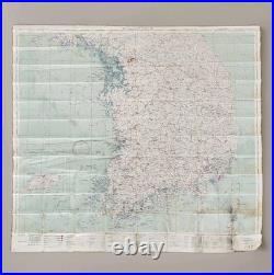 Korean Cold War Silk Map Evade Escape 1951 1st Ed. US Air Force CL WJ-1 Korea