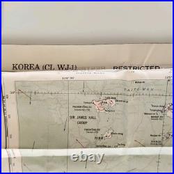 Korean Cold War Silk Map Evade Escape 1951 1st Ed. US Air Force CL WJ-1 Korea
