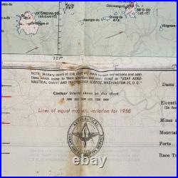 Korean Cold War Silk Map Evade Escape 1951 1st Ed. US Air Force CL WJ-1 Korea