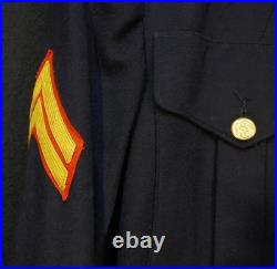 Korean Cold War USMC Corporal Dress Uniform Blouse EM Gold EGA Collar Emblems