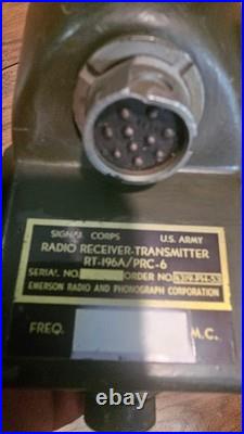 Korean-Vietnam War US Army Signal Corps Radio Receiver Transmitter RT-196 PRC-6
