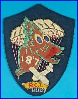 Korean War, 187th AB RCT Insignia, HE Sik on Felt withBullion Detail, Exc. Cond, #4