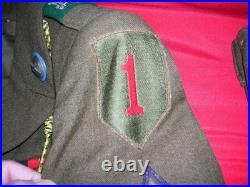 Korean War 18th Infantry 1st Division Uniform Group With Theater Made Patces