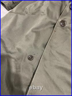 Korean War 1946 Dated Overcoat Large Regular OD 7 Sateen Wool US ARMY