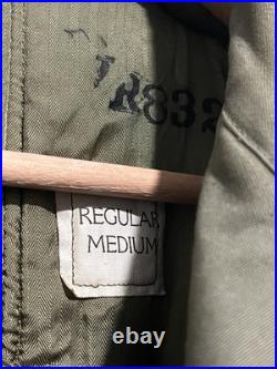 Korean War 1946 Dated Overcoat Medium Regular OD 7 Sateen Wool US ARMY