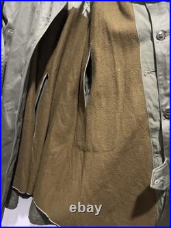 Korean War 1946 Dated Overcoat Medium Regular OD 7 Sateen Wool US ARMY