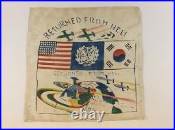 Korean War 1950-53 Returned From Hell US Soldier Souvenir Silk Hanky Blood Chit