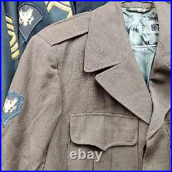 Korean War 1950s 38L US Army Wool Service Coat Vintage (j08v)