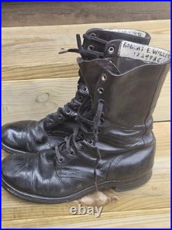 Korean War 1950s Size 9.5 Reg Black US Army Jump Combat/ Paratrooper Boots Mens