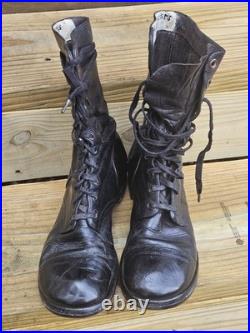 Korean War 1950s Size 9.5 Reg Black US Army Jump Combat/ Paratrooper Boots Mens