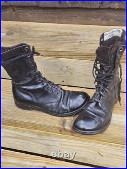 Korean War 1950s Size 9.5 Reg Black US Army Jump Combat/ Paratrooper Boots Mens