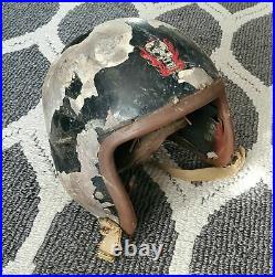Korean War 1950s USAF Air Force P-1B Flight Helmet Black Flame Fire Skull