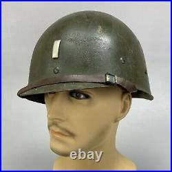 Korean War 1950s Vintage M1 Helmet Liner w 1st Lt. Bar & 85th Division Decal